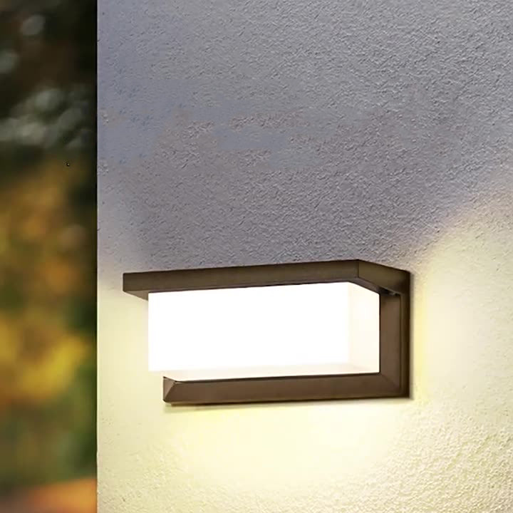 Modern Minimalist Rectangular Waterproof Aluminum LED Wall Sconce Lamp For Outdoor Patio