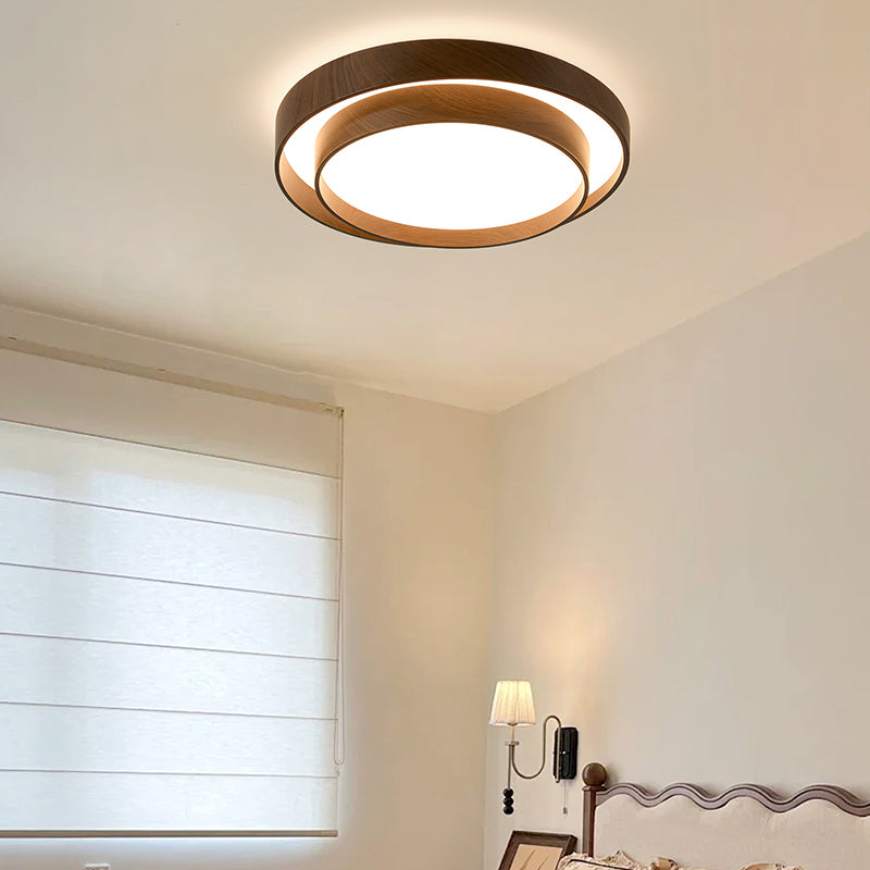 Modern Minimalist Double Layer Round Iron Acrylic LED Flush Mount Ceiling Light For Living Room