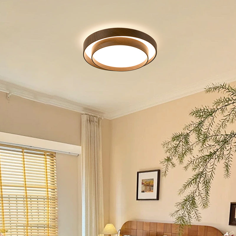 Modern Minimalist Double Layer Round Iron Acrylic LED Flush Mount Ceiling Light For Living Room