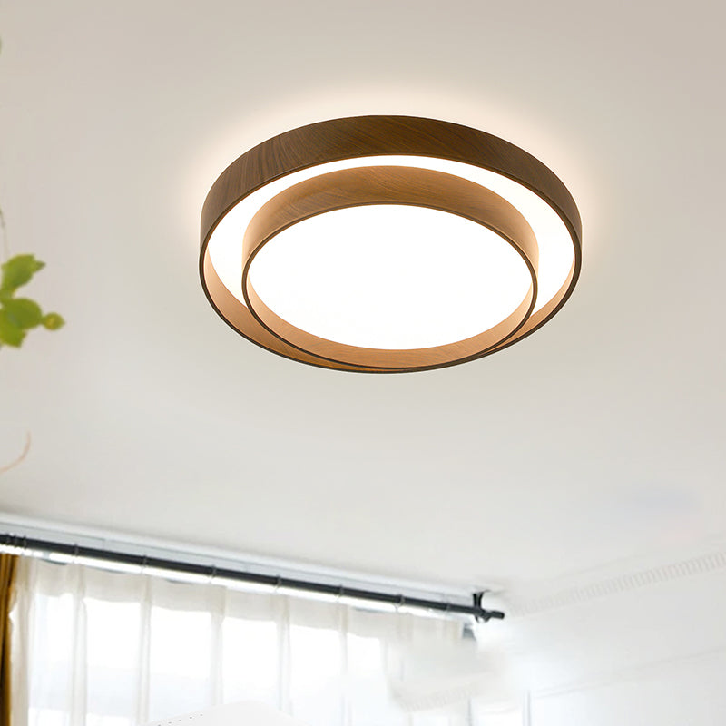 Modern Minimalist Double Layer Round Iron Acrylic LED Flush Mount Ceiling Light For Living Room