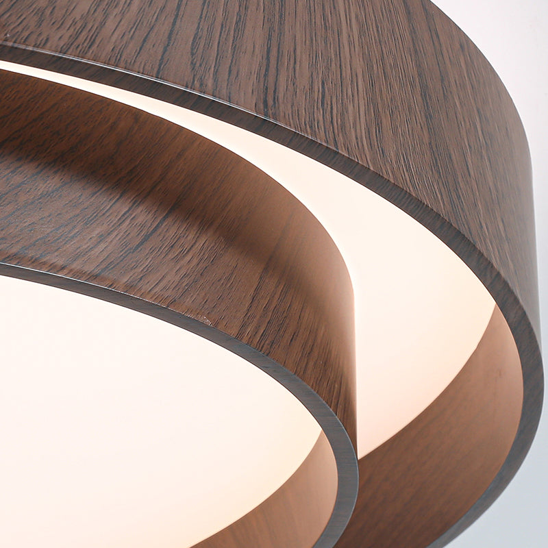 Modern Minimalist Double Layer Round Iron Acrylic LED Flush Mount Ceiling Light For Living Room