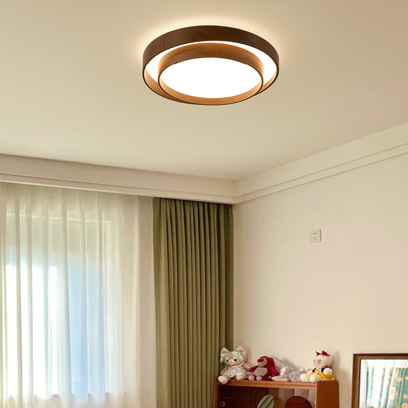 Modern Minimalist Double Layer Round Iron Acrylic LED Flush Mount Ceiling Light For Living Room