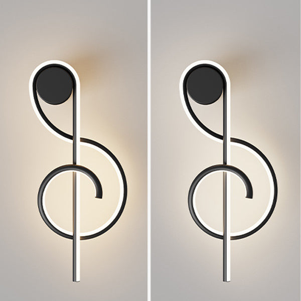 Contemporary Creative Musical Note Acrylic Iron Aluminum LED Wall Sconce Lamp For Living Room