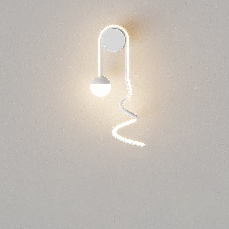 Contemporary Creative Musical Note Acrylic Iron Aluminum LED Wall Sconce Lamp For Living Room