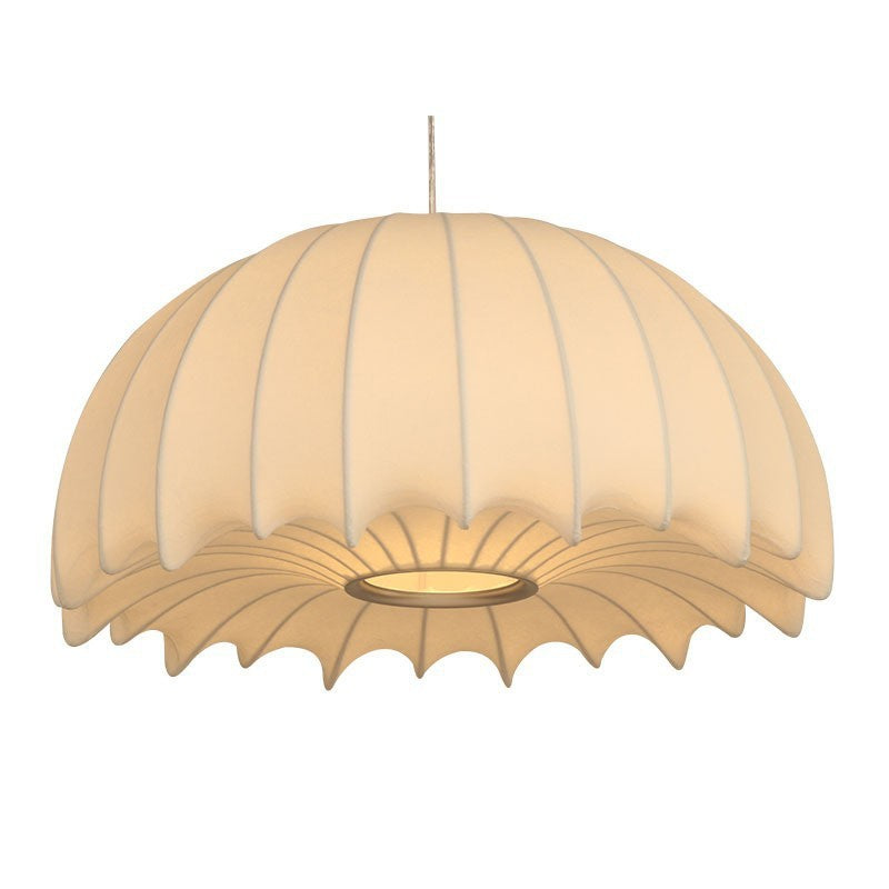 Contemporary Creative Round Jellyfish Iron Artificial Silk 1-Light Pendant Light For Living Room