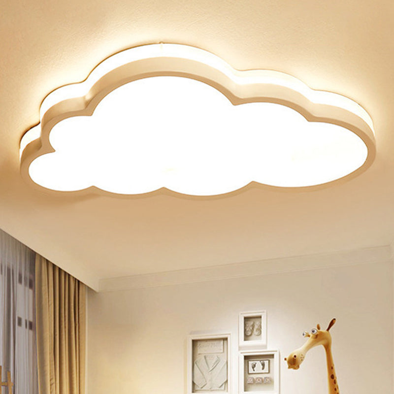 Contemporary Nordic Cloud Iron Acrylic LED Flush Mount Ceiling Light For Bedroom