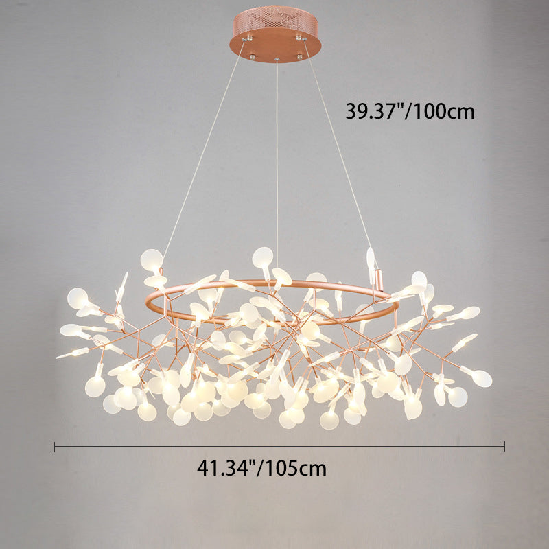 ثريا LED معاصرة مبتكرة دائرية الشكل مصنوعة من الأكريليك والفولاذ المقاوم للصدأ لغرفة النوم