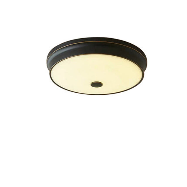 Modern Luxury Round Brass Glass LED Flush Mount Ceiling Light For Living Room