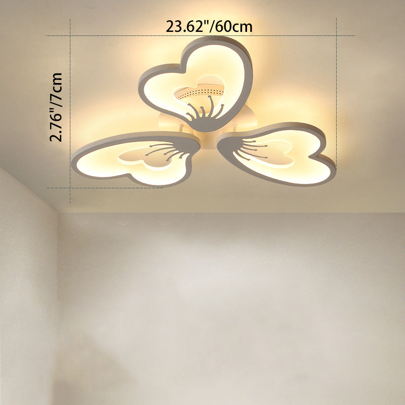 مصباح سقف LED شبه مسطح من الأكريليك على شكل ورقة طاحونة هوائية دائرية الشكل بتصميم معاصر لغرفة النوم