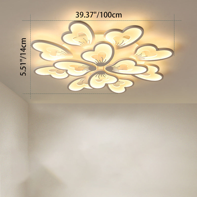 مصباح سقف LED شبه مسطح من الأكريليك على شكل ورقة طاحونة هوائية دائرية الشكل بتصميم معاصر لغرفة النوم