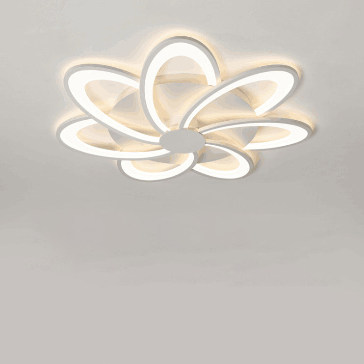 مصباح سقف LED شبه مسطح من الأكريليك على شكل ورقة طاحونة هوائية دائرية الشكل بتصميم معاصر لغرفة النوم