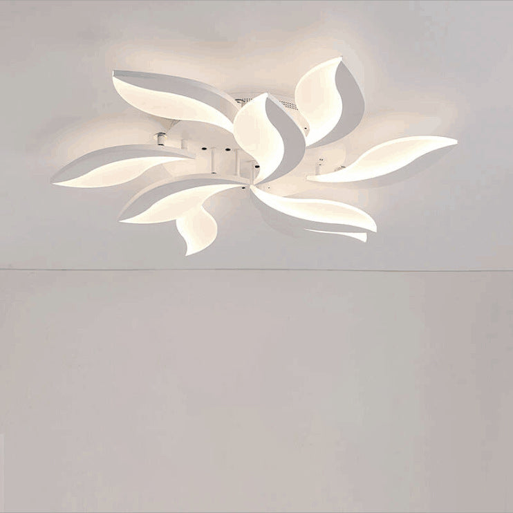 مصباح سقف LED شبه مسطح من الأكريليك على شكل ورقة طاحونة هوائية دائرية الشكل بتصميم معاصر لغرفة النوم