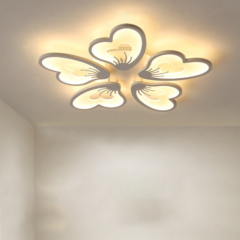 مصباح سقف LED شبه مسطح من الأكريليك على شكل ورقة طاحونة هوائية دائرية الشكل بتصميم معاصر لغرفة النوم