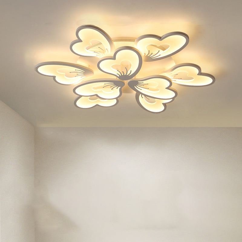 مصباح سقف LED شبه مسطح من الأكريليك على شكل ورقة طاحونة هوائية دائرية الشكل بتصميم معاصر لغرفة النوم