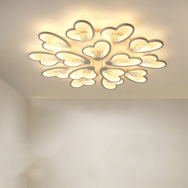 مصباح سقف LED شبه مسطح من الأكريليك على شكل ورقة طاحونة هوائية دائرية الشكل بتصميم معاصر لغرفة النوم