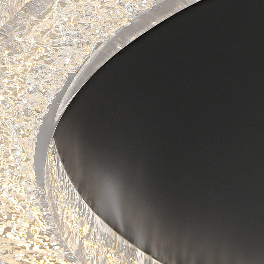 モダンで豪華なラウンドアイスクラックハードウェア樹脂LEDフラッシュマウントシーリングライトリビングルーム用