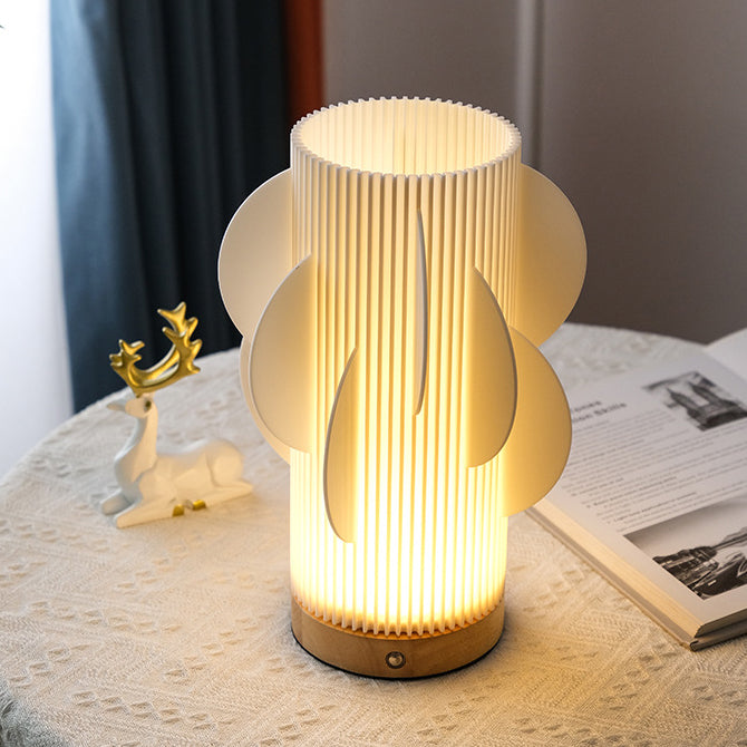 Contemporary Creative USB 3D Curved Wave Tulip Hedgehog Wood Base PLA LED Table Lamp Night Light For Bedroom