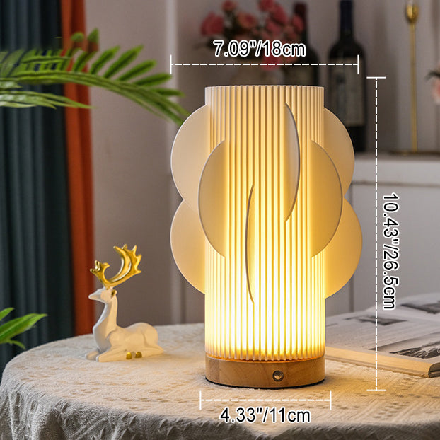 Contemporary Creative USB 3D Curved Wave Tulip Hedgehog Wood Base PLA LED Table Lamp Night Light For Bedroom