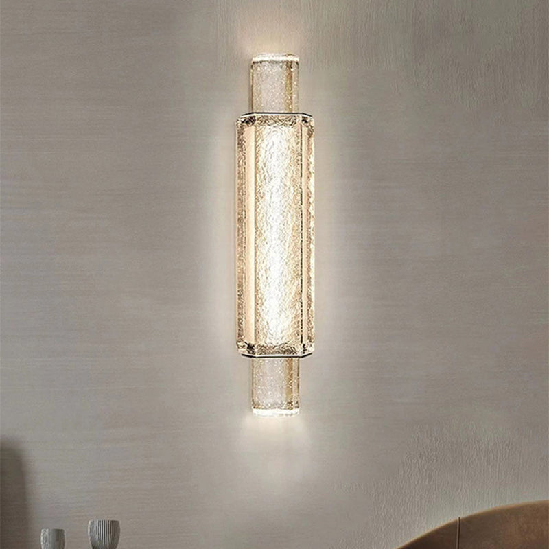Modern Luxury Bubble Cylinder Iron Glass LED Wall Sconce Lamp For Bedroom