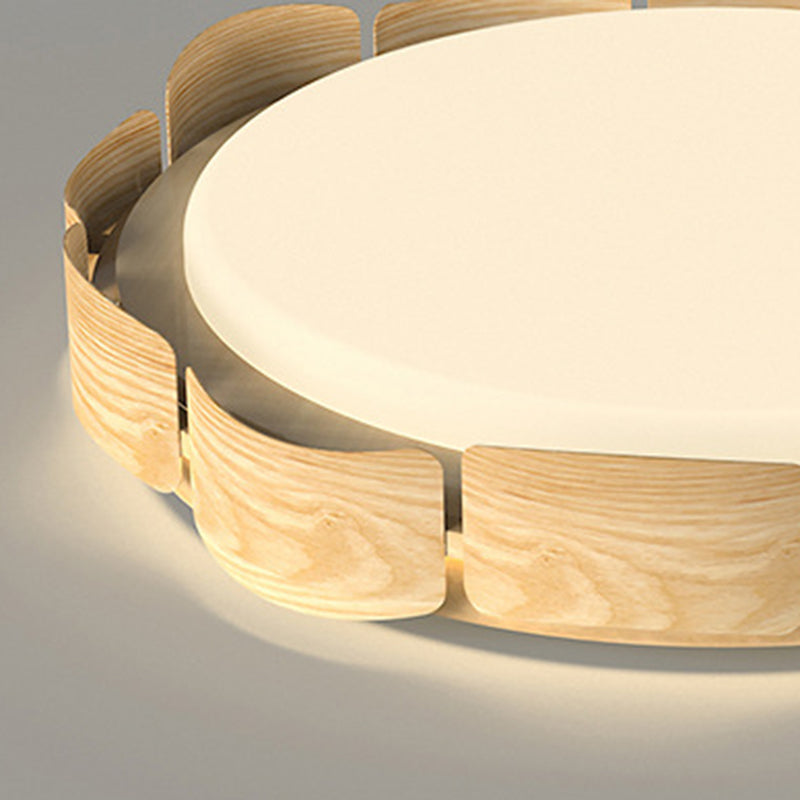Contemporary Retro Round Curved Iron Acrylic LED Flush Mount Ceiling Light For Living Room
