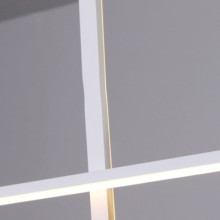 Modern Minimalist Long Strip Circle Acrylic Aluminum Iron LED Chandelier Island Light For Dining Room