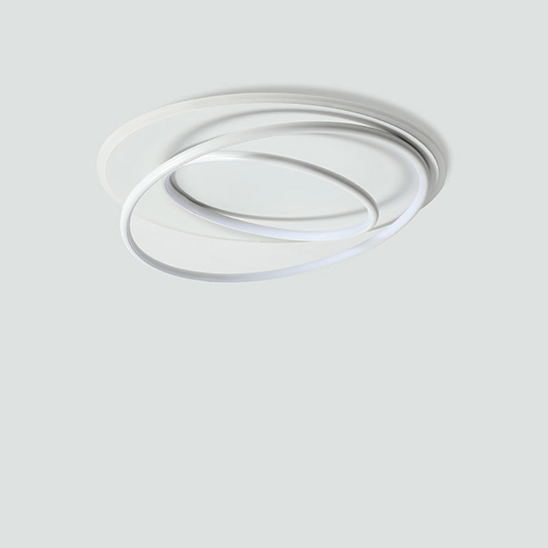 Contemporary Nordic Iron Acrylic Circle Ring LED Flush Mount Ceiling Light For Bedroom