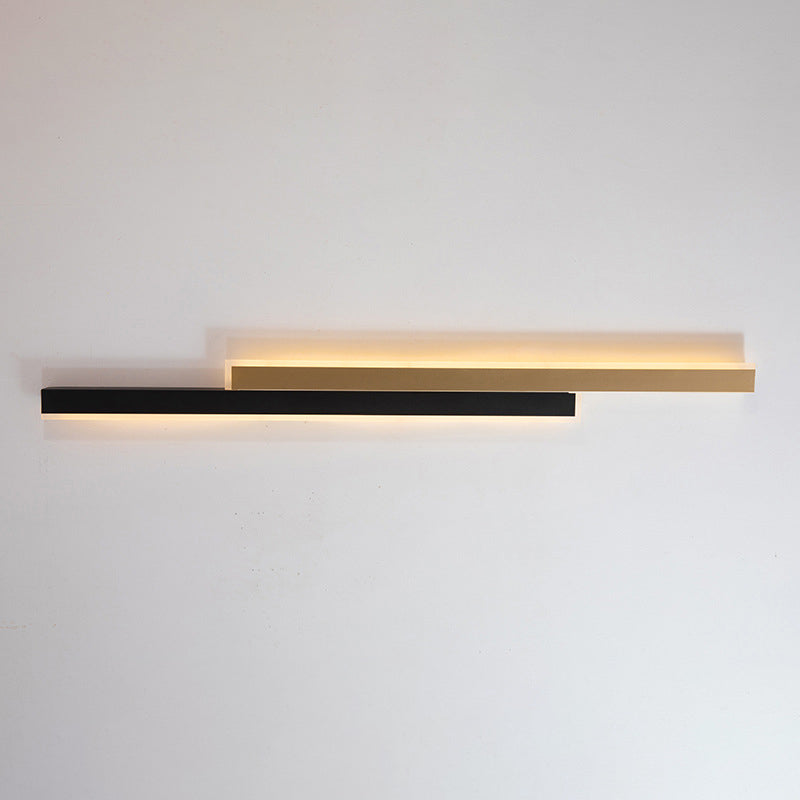 Modern Minimalist Double Long Strip Acrylic Iron LED Wall Sconce Lamp For Bedroom