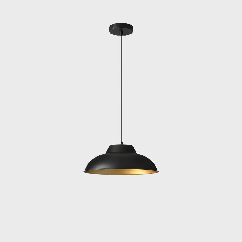 Contemporary Luxury Conical Dome Brass Wood 1-Light Pendant Light For Living Room