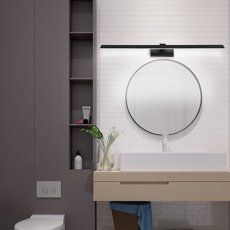 Modern Minimalist Long Rectangle Stainless Steel Acrylic LED Vanity Light Mirror Front Wall Sconce Lamp For Bathroom