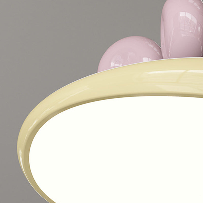 Modern Minimalist Oval Arc Semi-Circular Base Bow Iron Acrylic LED Semi-Flush Mount Ceiling Light For Bedroom