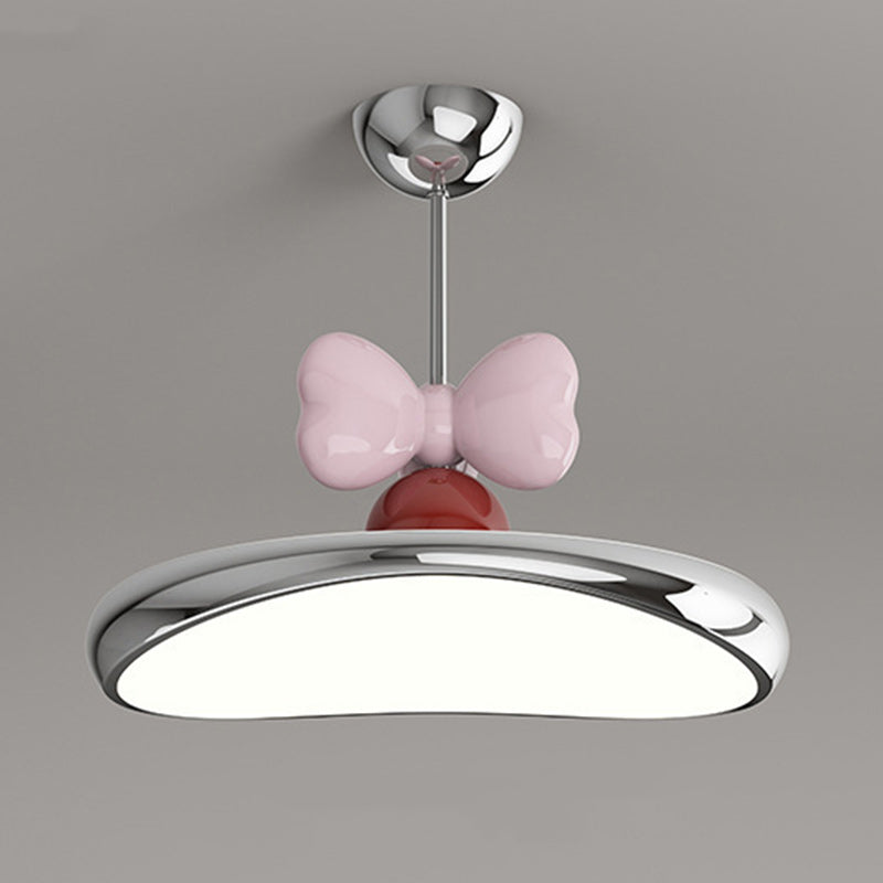 Modern Minimalist Oval Arc Semi-Circular Base Bow Iron Acrylic LED Semi-Flush Mount Ceiling Light For Bedroom
