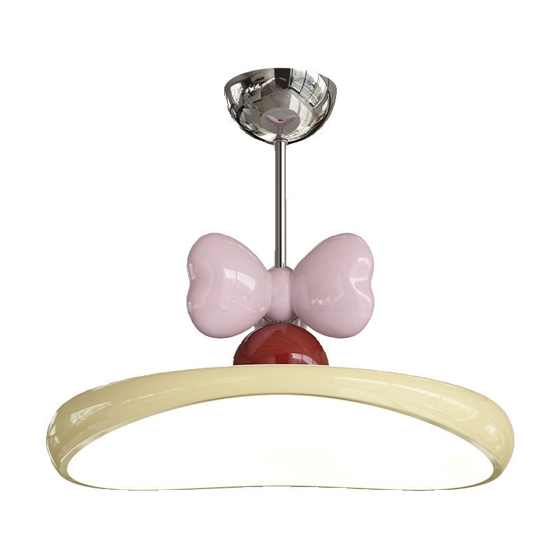 Modern Minimalist Oval Arc Semi-Circular Base Bow Iron Acrylic LED Semi-Flush Mount Ceiling Light For Bedroom