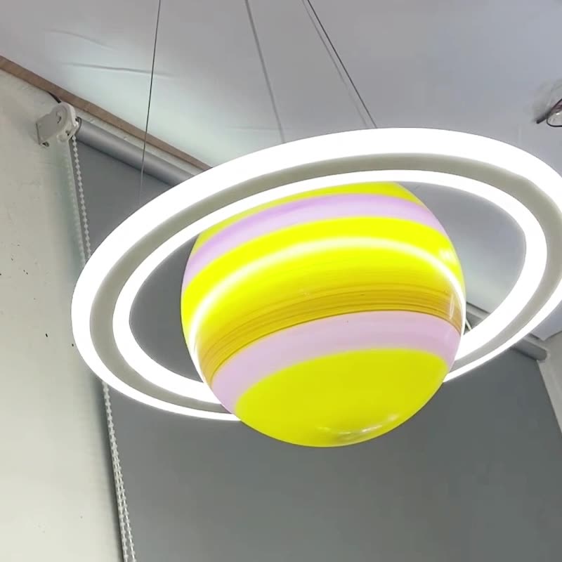 Modern Minimalist Cartoon Kids Ball Circle Planet Iron PVC 1-Light Pendant Light For Bedroom