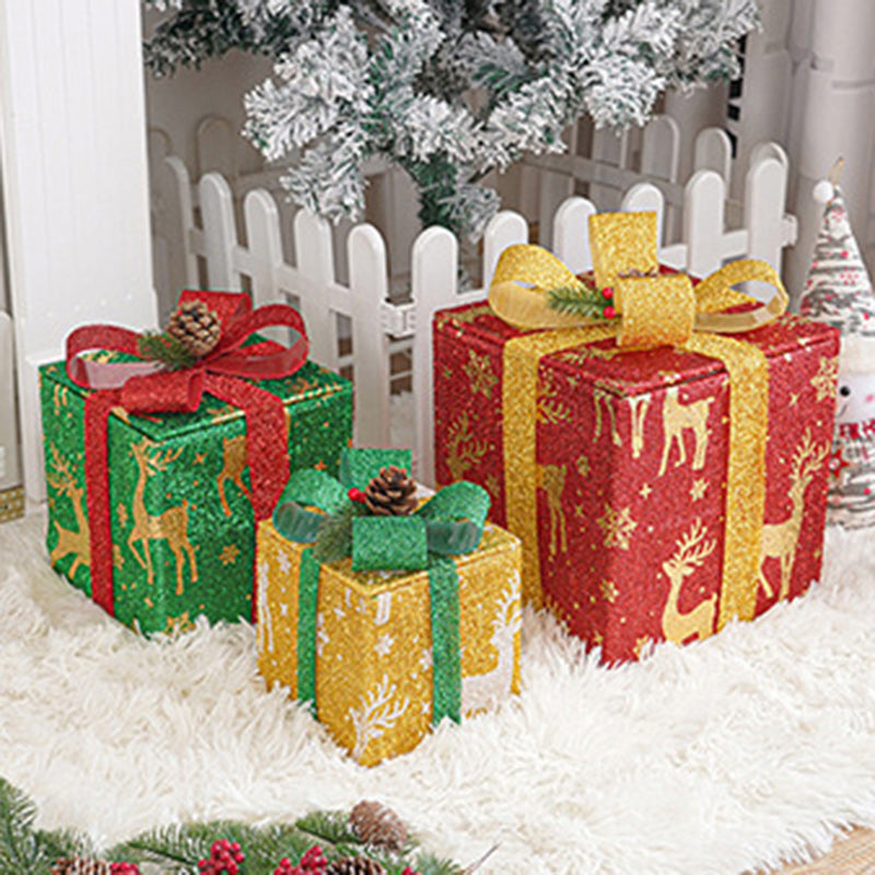 Modern Minimalist Square Christmas Gift Box PVC LED Standing Floor Lamp Decorative Light For Living Room