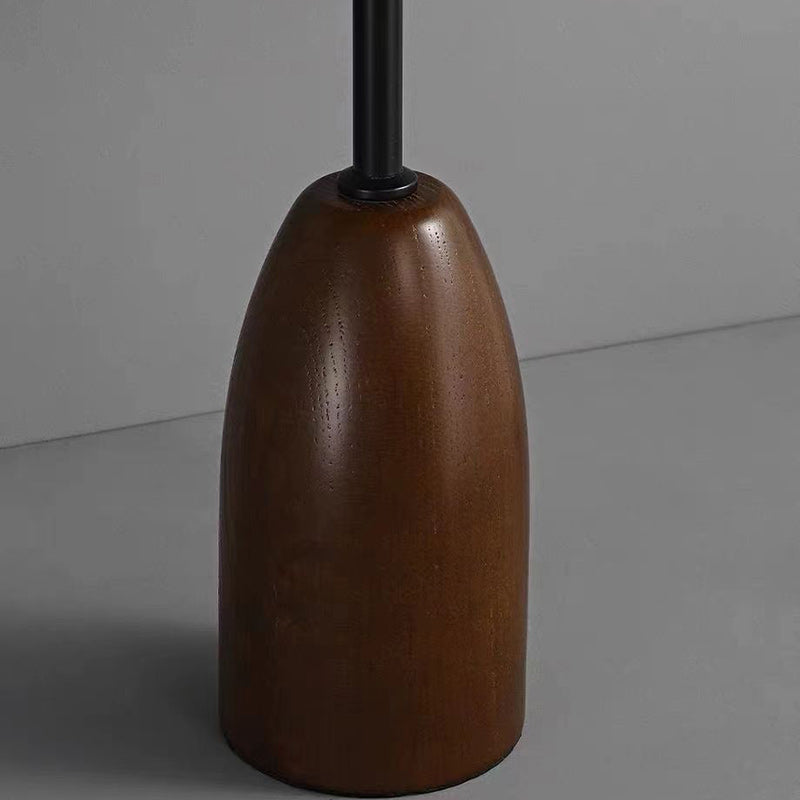 Traditional Vintage Umbrella Cylinder Iron Straw 2-Light Standing Floor Lamp For Living Room