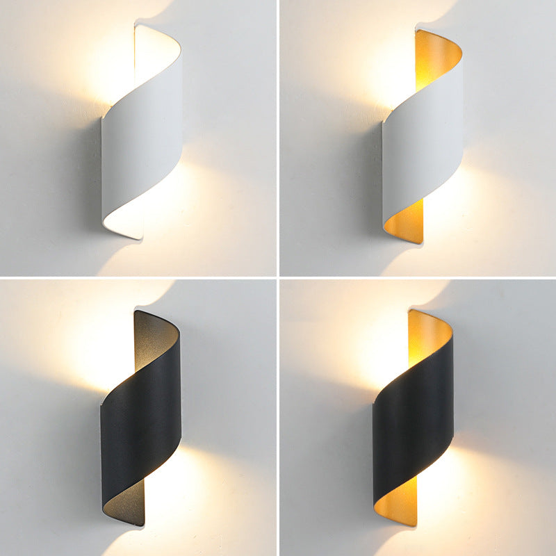 Modern Minimalist Waterproof Spiral Aluminum Acrylic LED Wall Sconce Lamp For Bedroom