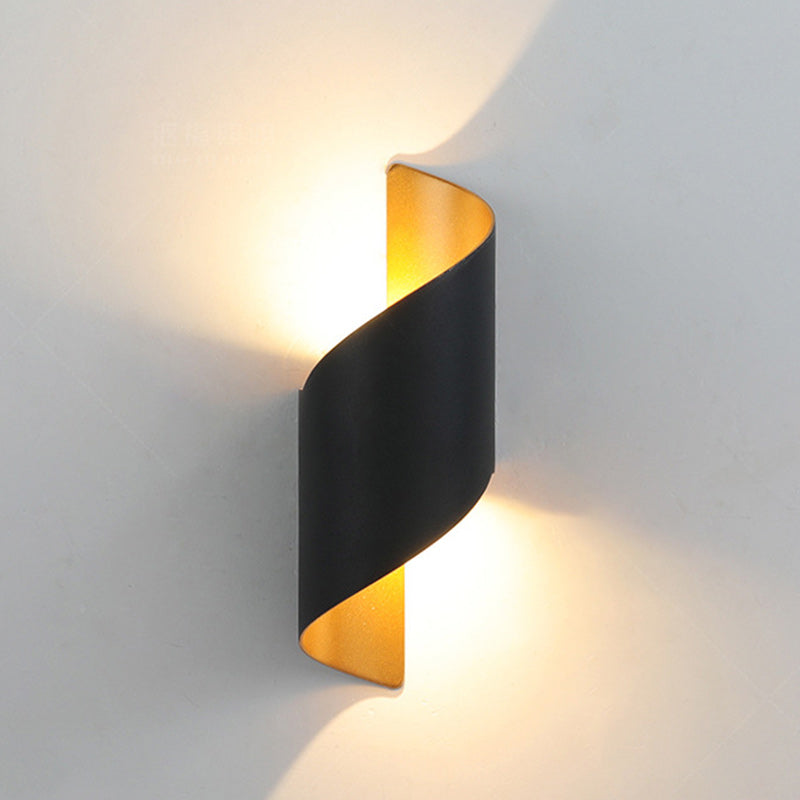 Modern Minimalist Waterproof Spiral Aluminum Acrylic LED Wall Sconce Lamp For Bedroom