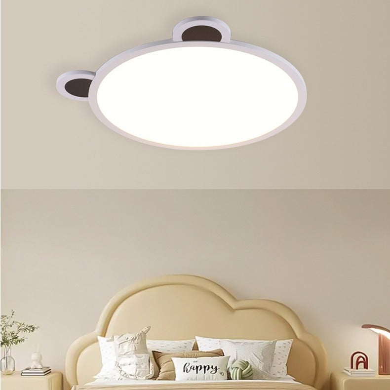 مصباح سقف LED دائري من الألومنيوم والأكريليك بتصميم دب دائري بسيط على شكل دب للأطفال لغرفة النوم