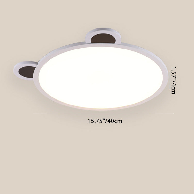 مصباح سقف LED دائري من الألومنيوم والأكريليك بتصميم دب دائري بسيط على شكل دب للأطفال لغرفة النوم