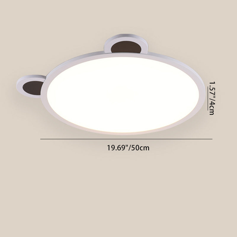 مصباح سقف LED دائري من الألومنيوم والأكريليك بتصميم دب دائري بسيط على شكل دب للأطفال لغرفة النوم