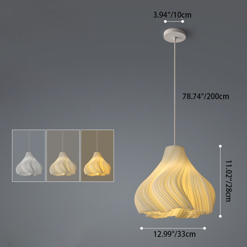 Contemporary Creative Irregular Curved Stripe Iron Acrylic 1-Light Pendant Light For Bedroom