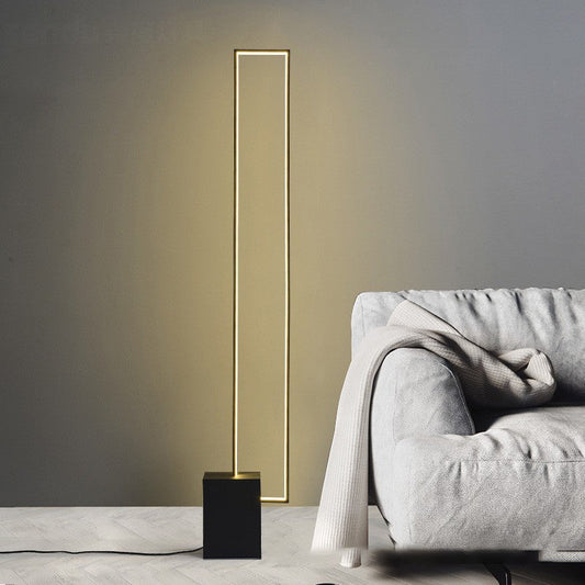 Contemporary Scandinavian Rectangular Long Square Base Iron Silicone Aluminum LED Standing Floor Lamp For Living Room