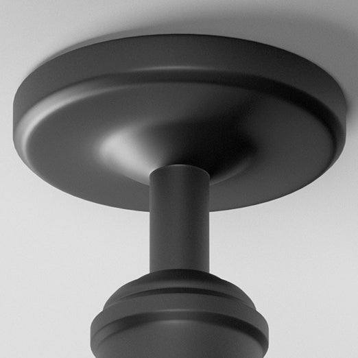 Traditional Vintage Waterproof Flared Cylinder Disc Base Iron 1-Light Semi-Flush Mount Ceiling Light For Outdoor Patio