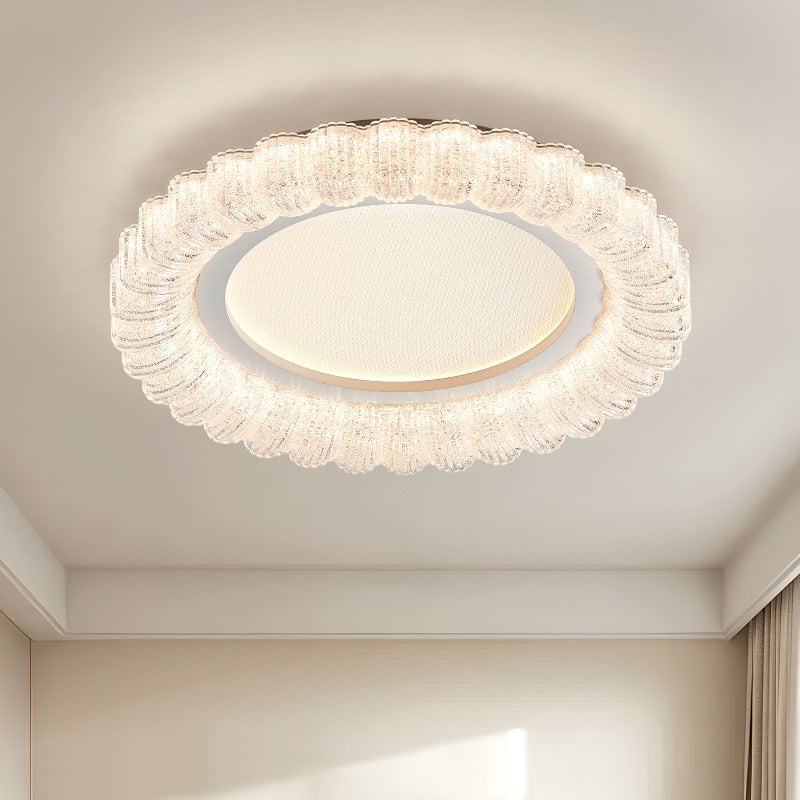 مصباح سقف LED من الأكريليك بتصميم دائري على شكل بتلات زهور بتصميم عصري بسيط لغرفة المعيشة
