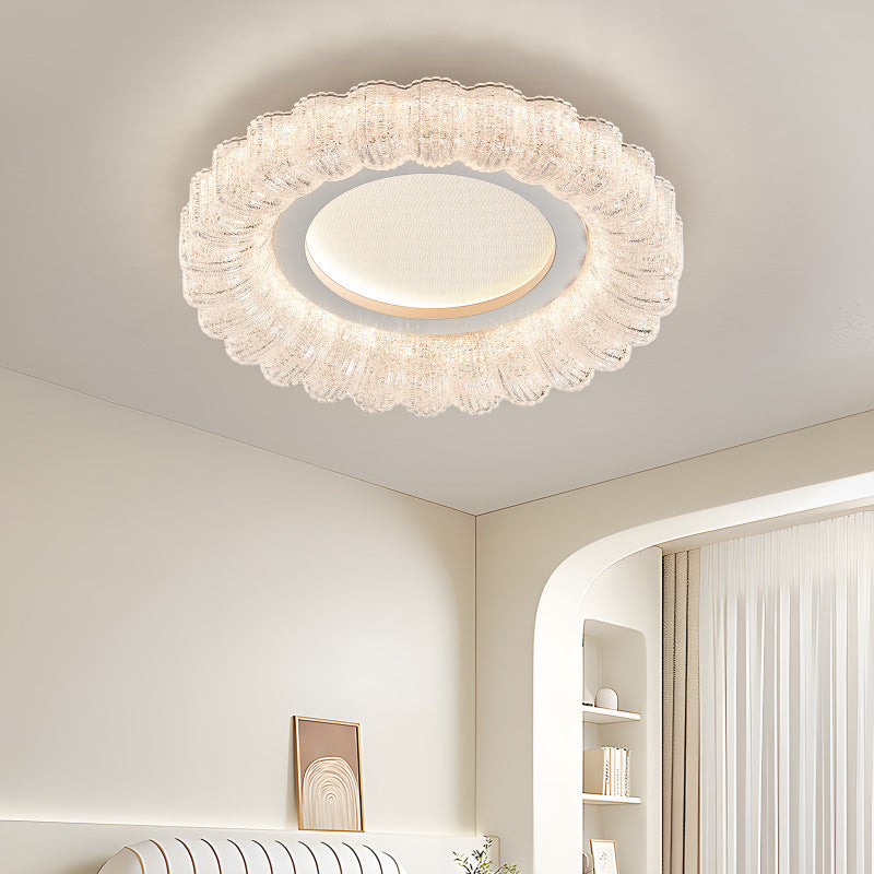 مصباح سقف LED من الأكريليك بتصميم دائري على شكل بتلات زهور بتصميم عصري بسيط لغرفة المعيشة