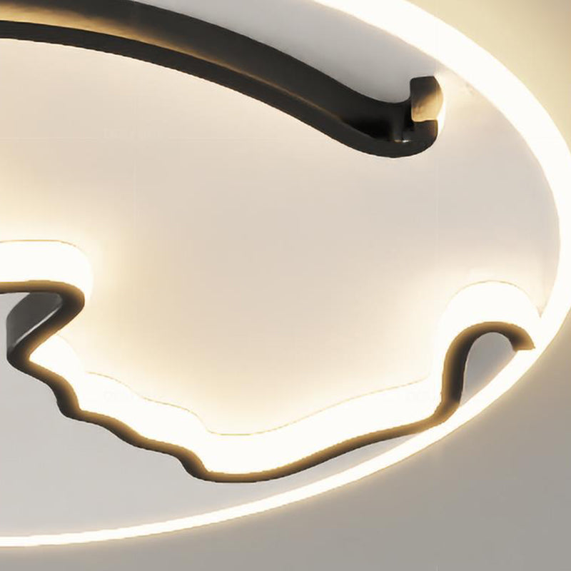 Modern Minimalist Round Ball Butterfly Iron Aluminum Acrylic LED Flush Mount Ceiling Light For Bedroom