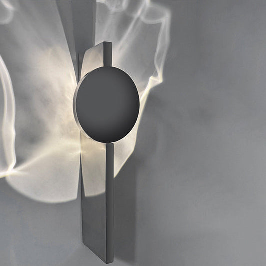 Contemporary Scandinavian Rectangular Round Aluminum Stainless Steel LED Wall Sconce Lamp For Bedroom