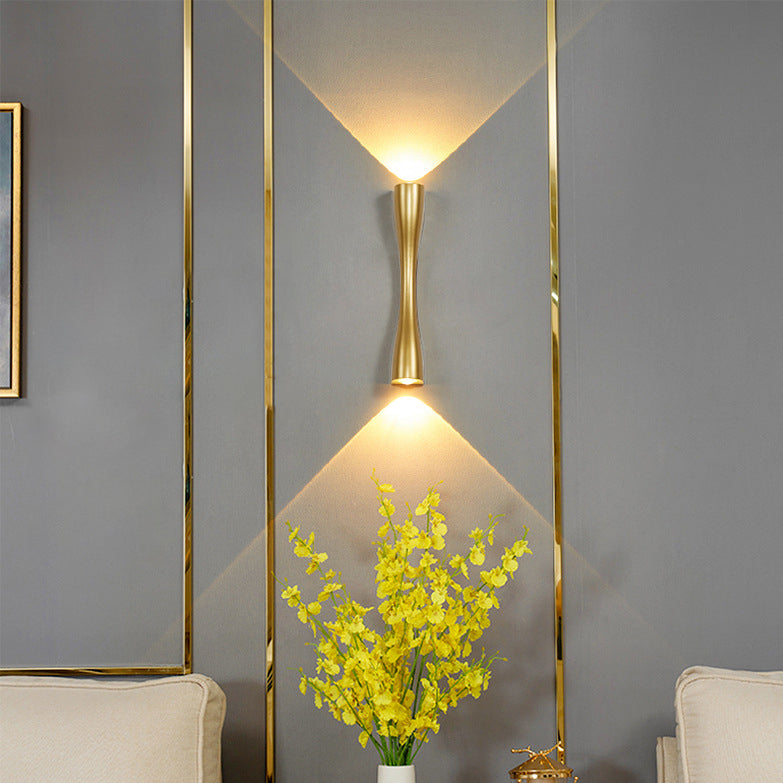 Contemporary Scandinavian Waterproof Cylinder Dumbbell Aluminum LED Wall Sconce Lamp For Living Room