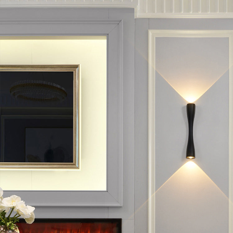 Contemporary Scandinavian Waterproof Cylinder Dumbbell Aluminum LED Wall Sconce Lamp For Living Room