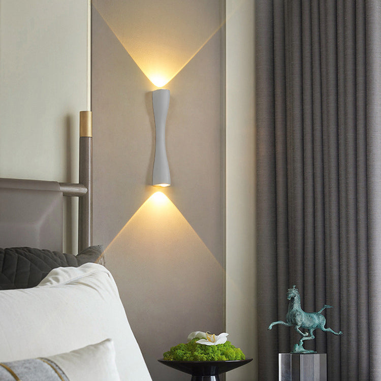 Contemporary Scandinavian Waterproof Cylinder Dumbbell Aluminum LED Wall Sconce Lamp For Living Room